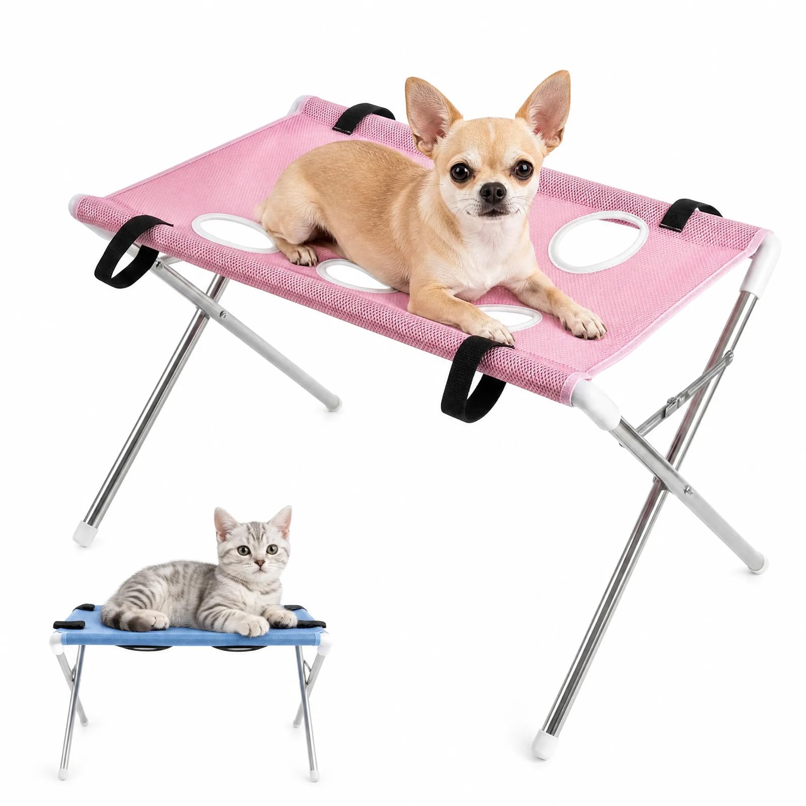 2-in-1 Dog Grooming Table & Bath Stand, Pet Grooming Hammock (Pink)