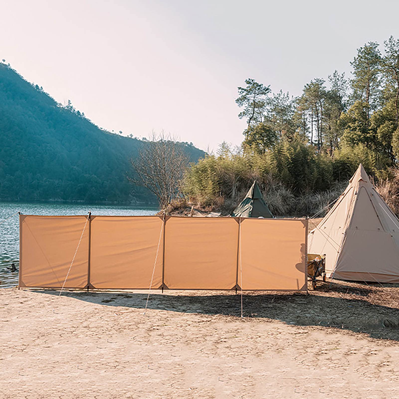 Heavy Duty Oxford Fabric Folding Camping Windscreen / Privacy Screen ...