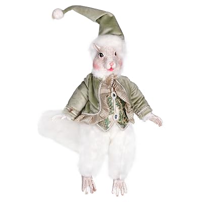 Vickerman 14" Jewel-Tide Greetings Collection Squirrel Doll, Gray