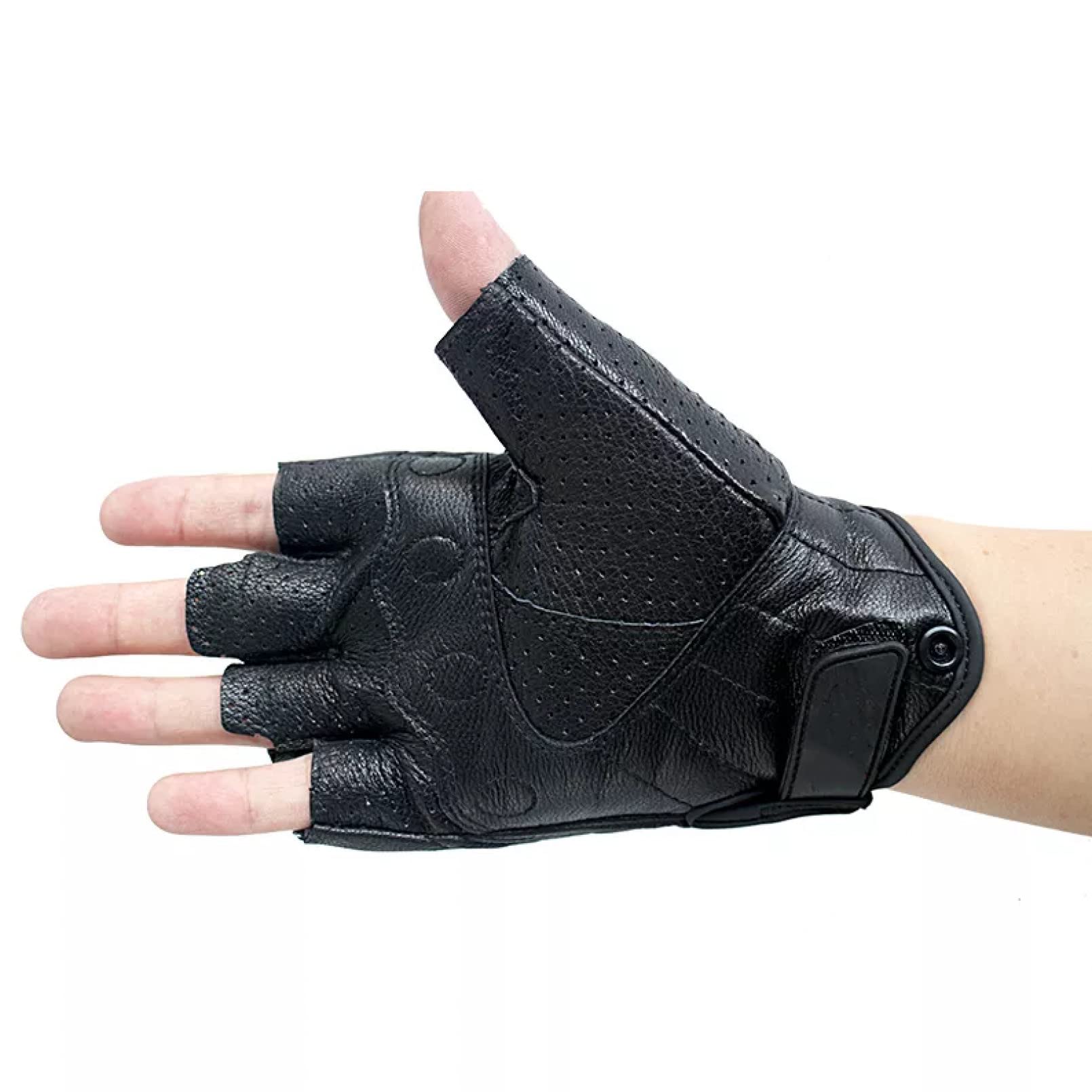 Guantes de motocicleta, guantes de medio dedo, de cuero, sin dedos, guantes de verano, guantes de moto, accesorio de bicicleta, deportes, carreras, ciclismo