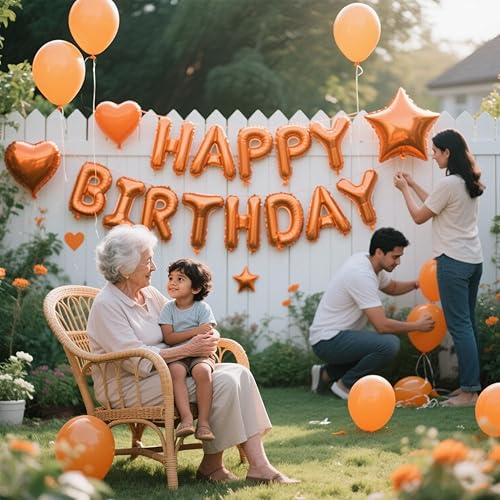 Miniatura 10 de WEIKA 27 piezas de decoraciones de cumpleaños rojas, pancarta de feliz cumpleaños 3D de 18 pulgadas, globos de papel de aluminio de corazón de