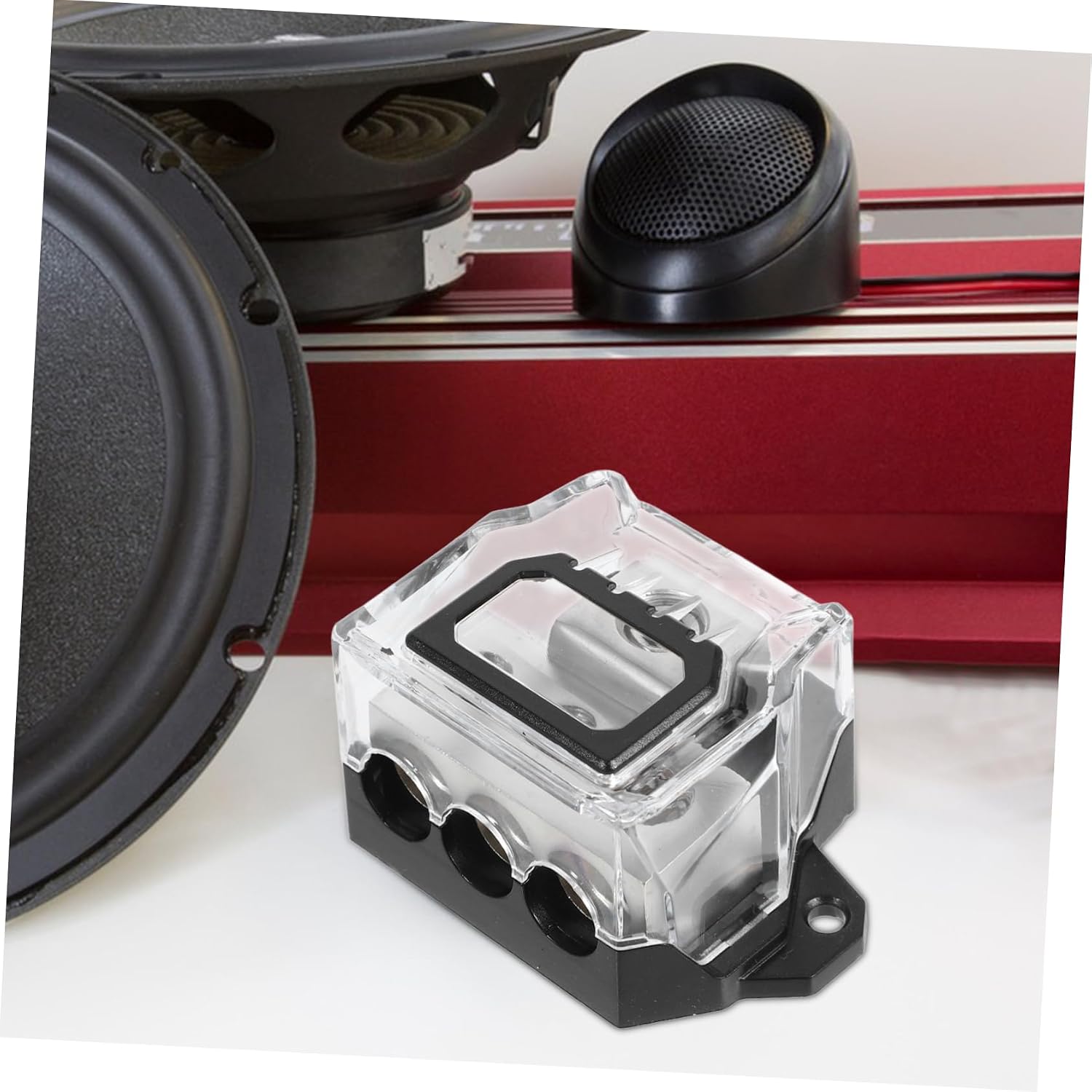 Car Audio Distribution Block Way Fuse Holder for Amplifiers Durable Auto Audio Fuse Block for Enhanced Performance and Easy Installation