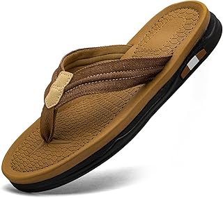 Harxxitd Mens Flip Flops Thong Sandals Lightweight Comfortable Summer Beach Slides Soft Cushion Footbed Open Toe Slippers ...