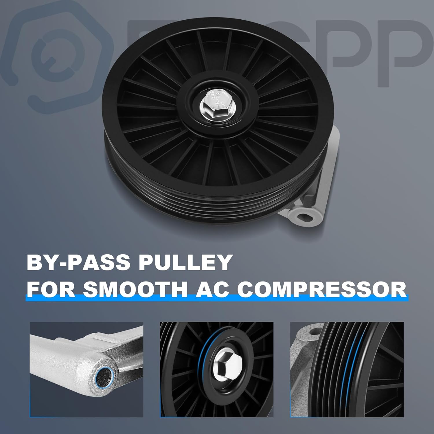 ECCPP A/C Compressor Bypass Pulley 34150 F0TZ8678A Durable Replacement for Smooth AC Performance Fits 1990-1996 for Ford Bronco 5.8L