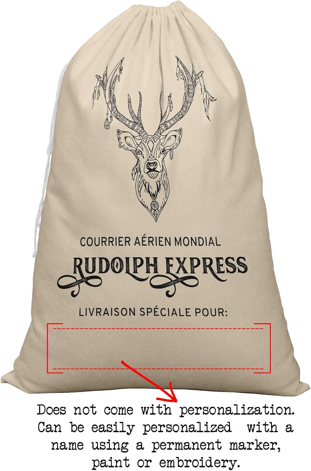 Printtoo Pack of 2 Drawstring Special Delivery Extra Large Size Christmas Sack Re-Usable Xmas Present Storage 27x20 Inch