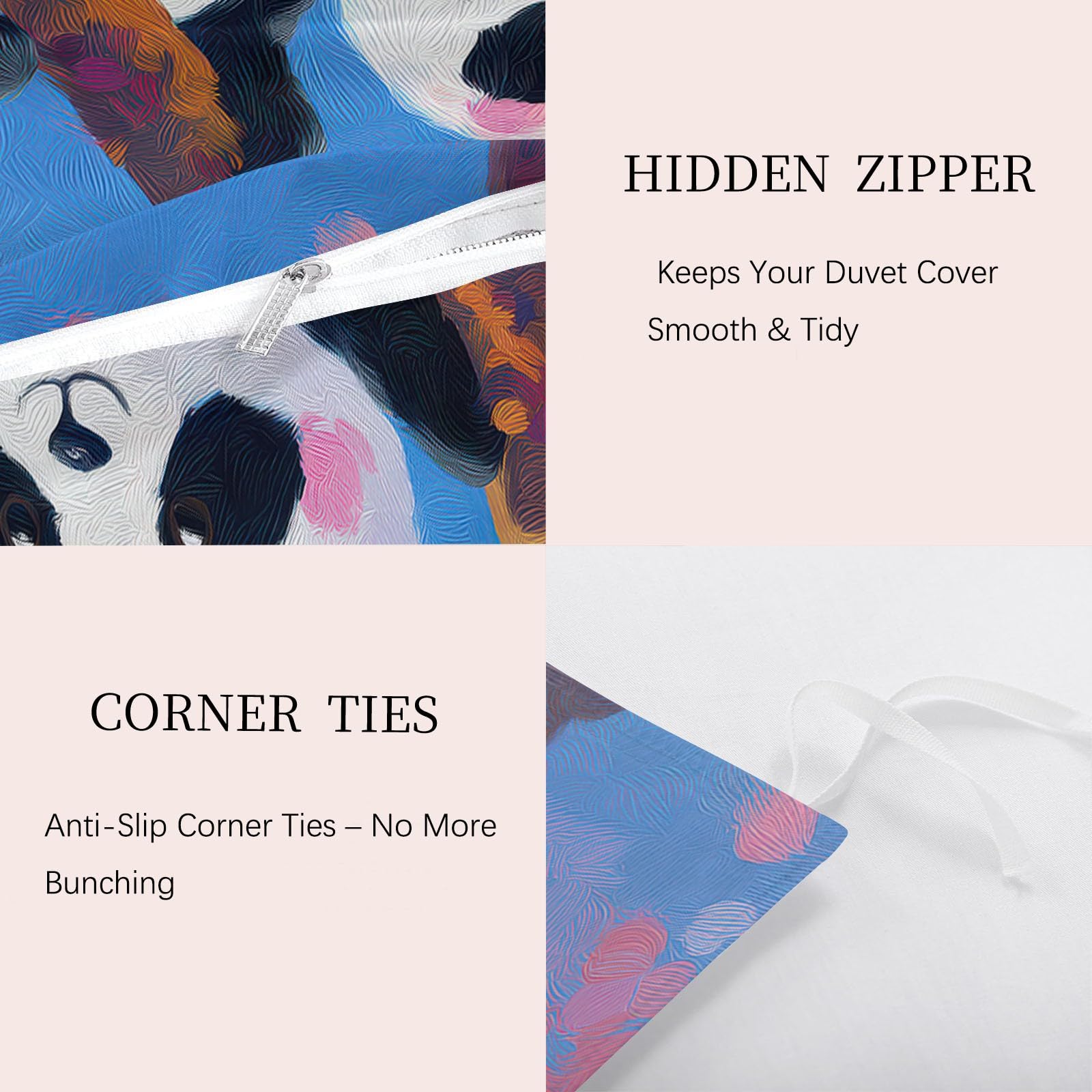Juego de funda nórdica con diseño de animales y flores, cómodo juego de cama para niños, adolescentes y niñas, funda de edredón transpirable con diseño de panda, flor de cerezo, 200 x 200 cm, funda
