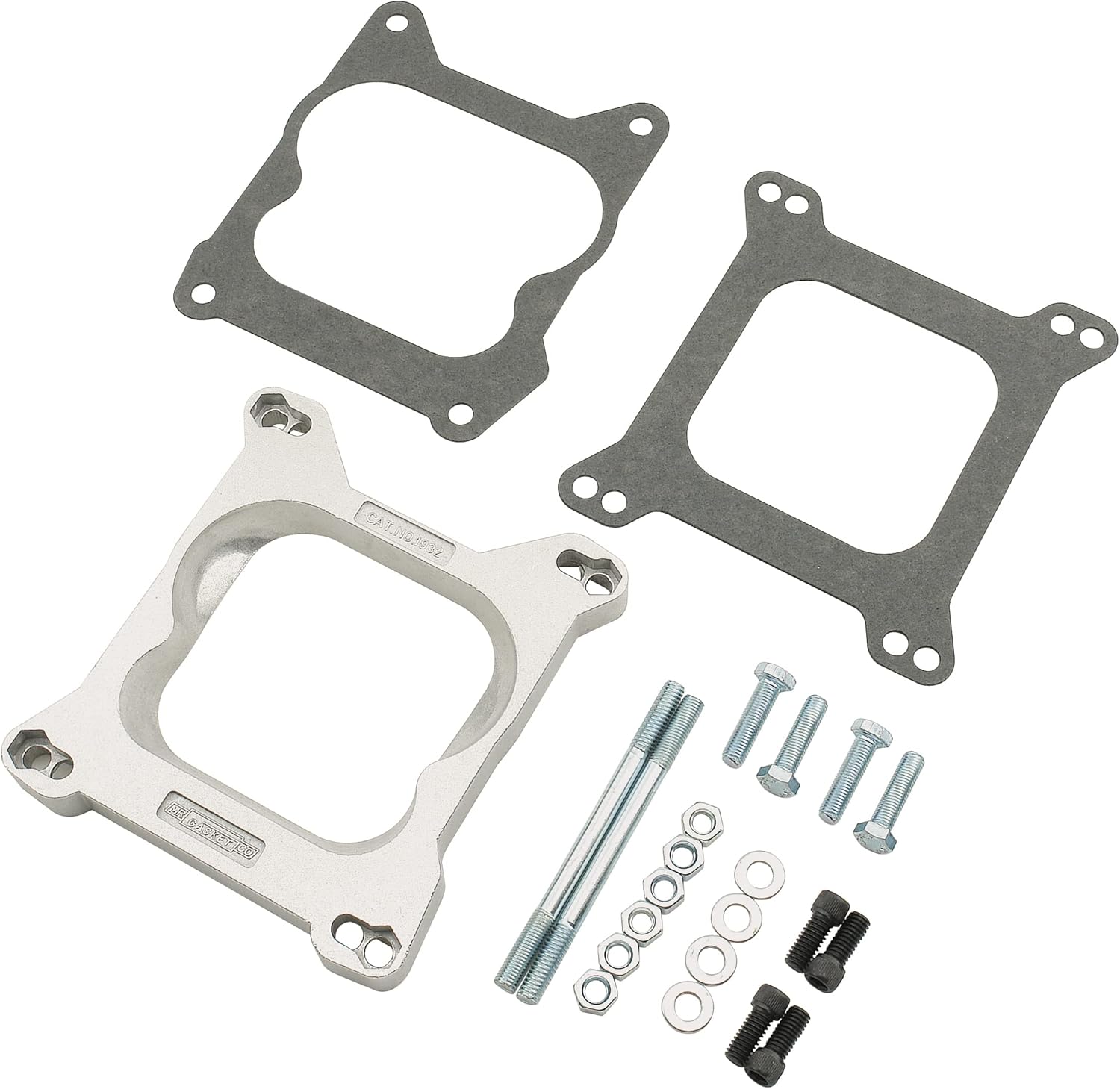 Mr. Gasket Carburetor Adapter Kit 4Bbl To 4Bbl, Silver