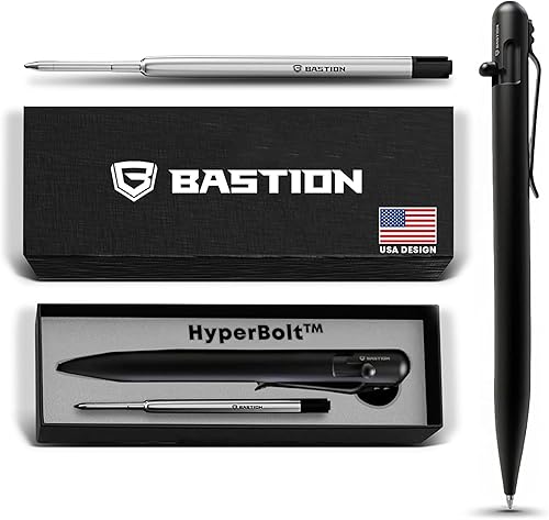 BASTION® Bolígrafo de acción de perno delgado de lujo, bolígrafo EDC duradero con punta fina, bolígrafo profesional para la escuela y el trabajo,