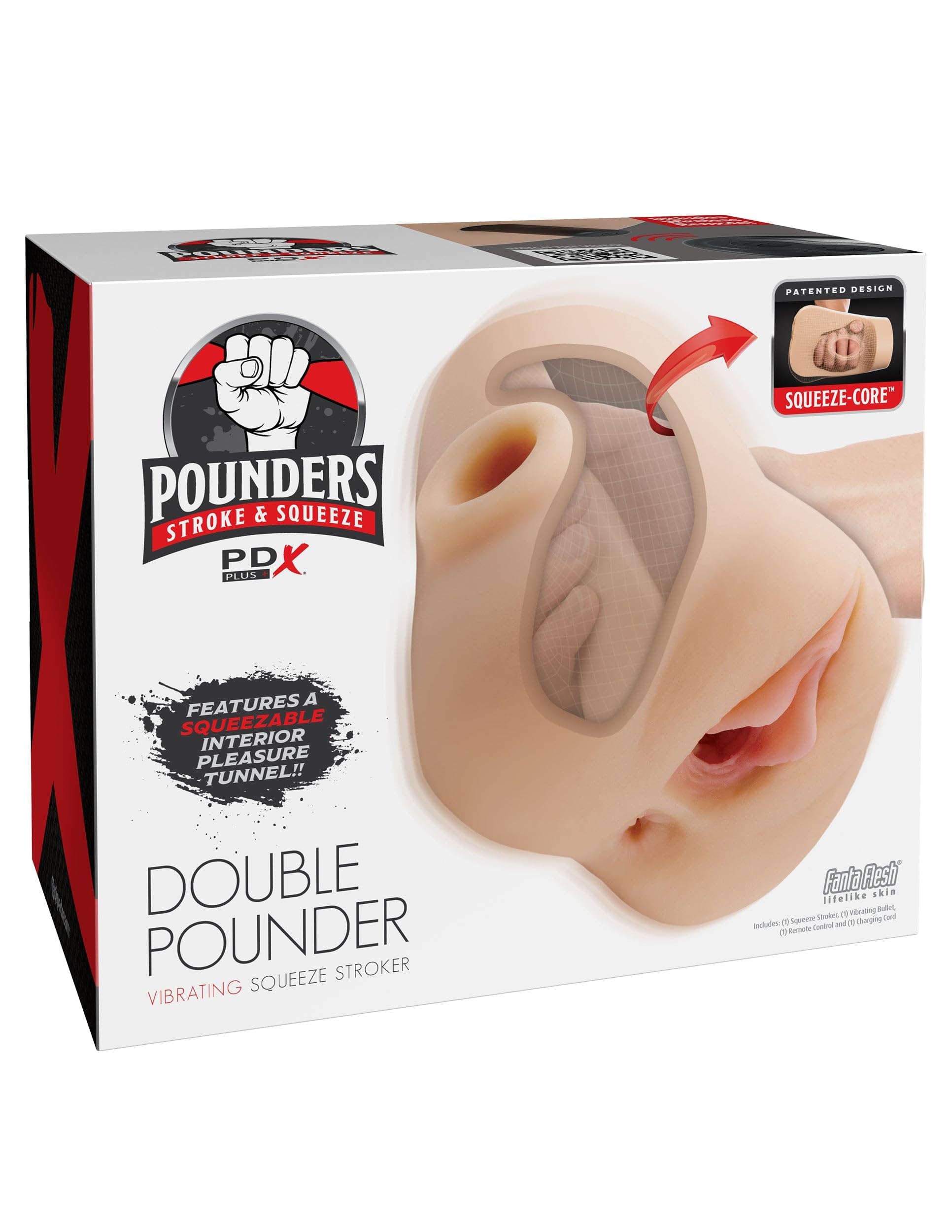 Pipedream Double Pounder Vibrating Squeeze Stroker Male Masturbator