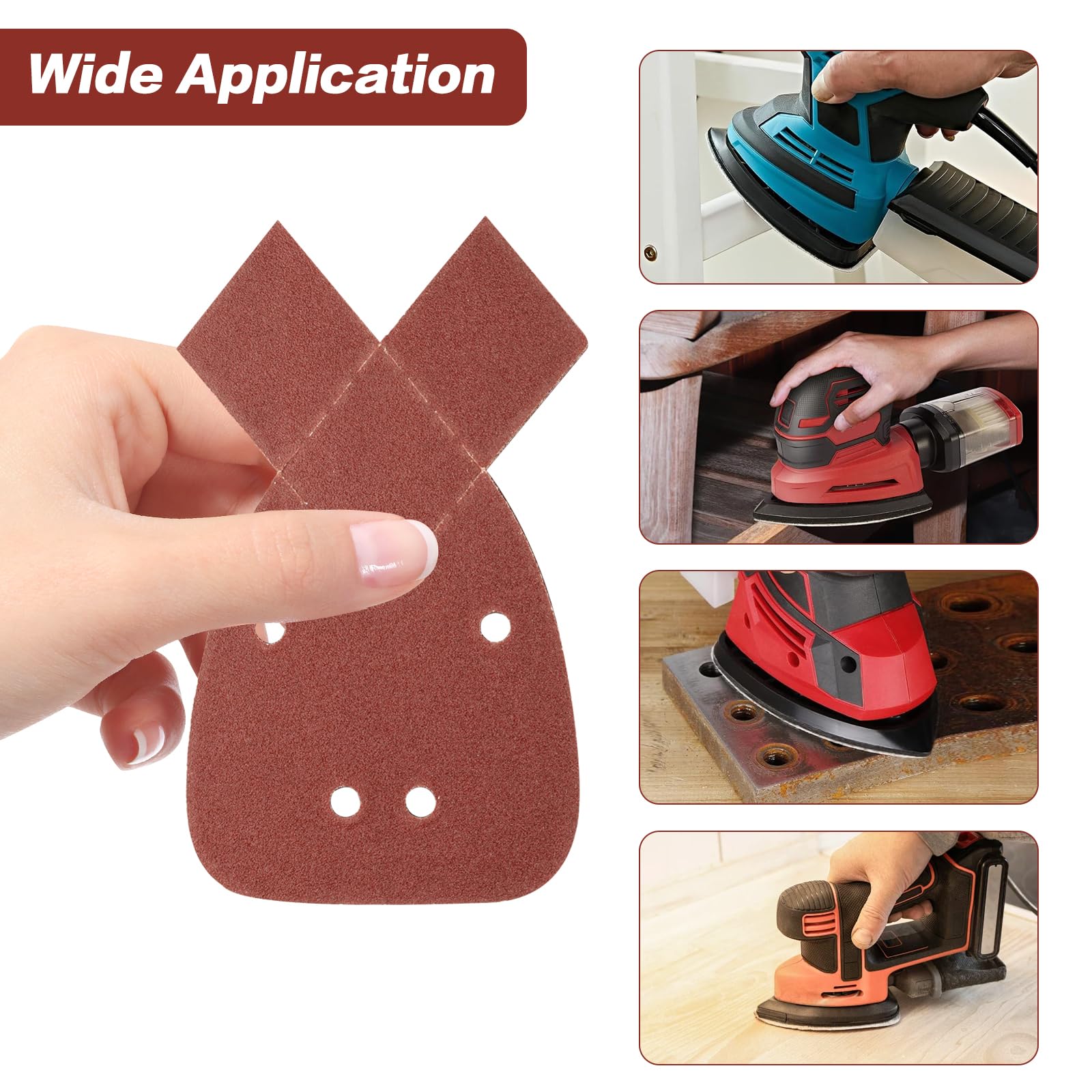 Papiers Abrasifs Pour Ponceuse "Mouse" Black & Decker - Lot De 65 Feuilles - Grains 40 à 320 - 165 X 93 Mm