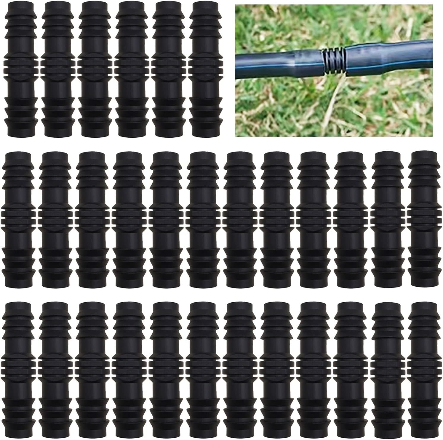 CTRICALVER Drip Pipe Connector, 16mm Irrigation Connectors, 30 Pcs