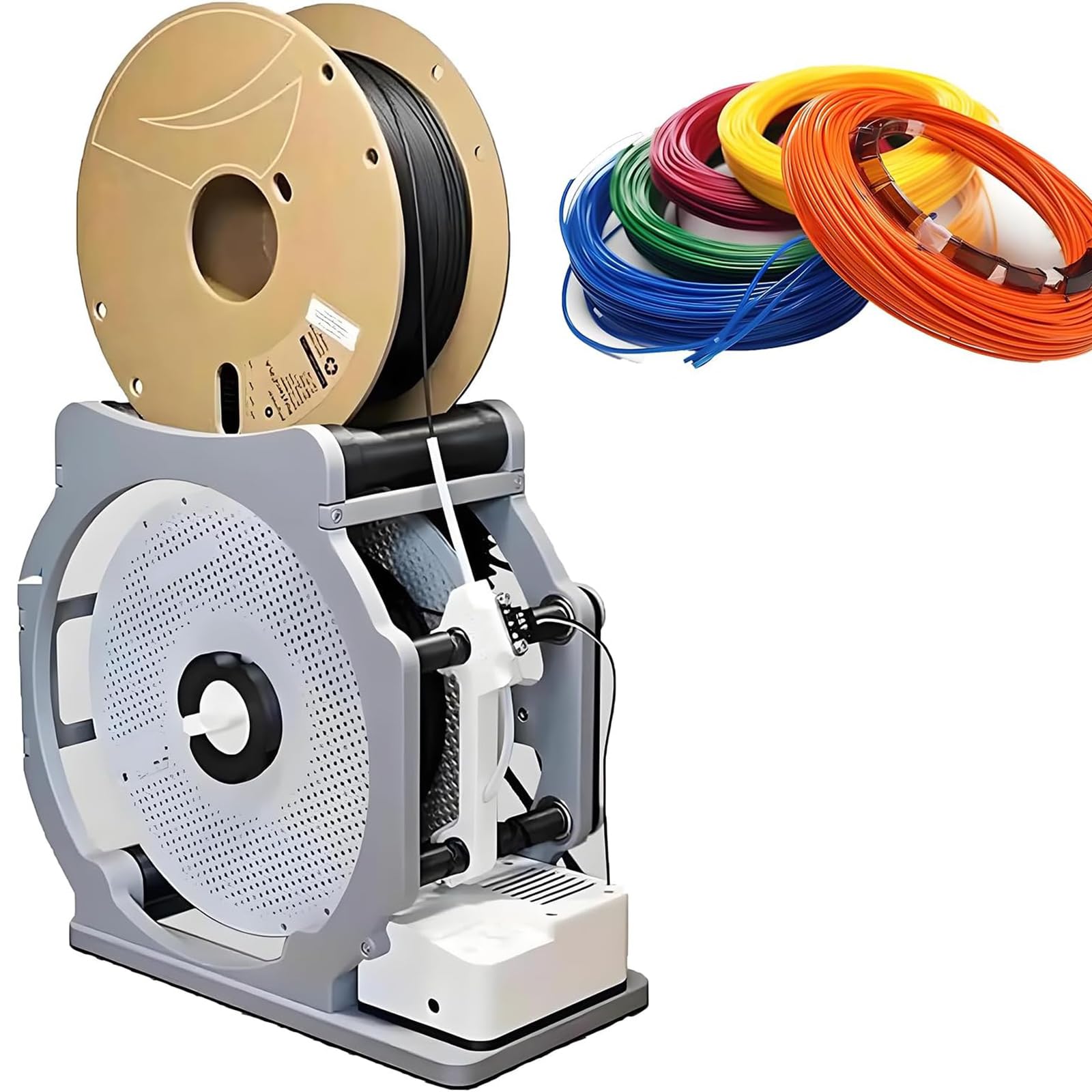 Adtzpc 3D Filament Spool Winder, Automatic Electric Spool Rewinder with Smart Start & Stop and Detectable Material Line, Neat Winding Uniform Without Tangling, Smooth Rotation for 1kg/2.2lb Spools