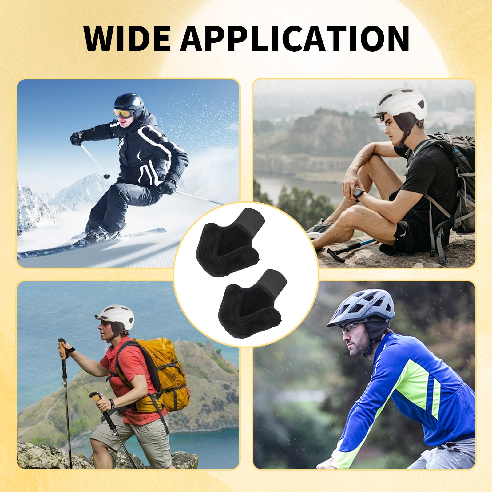 GUTERTOP 2 Paare Ohrenwärmer Fahrradhelm, Ohrenschützer Fahrrad, Ohrenschützer Wind, Weich an den Ohren und Nicht warm, Fahrtwind vom Ohr abhalten