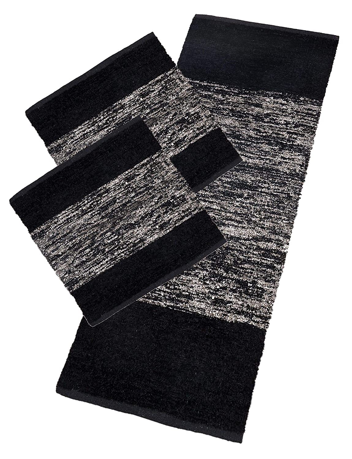 Alef 5 Seater Sofa Cover Cotton & Polyester Standard (3+1+1) - (Black Grey Mix)