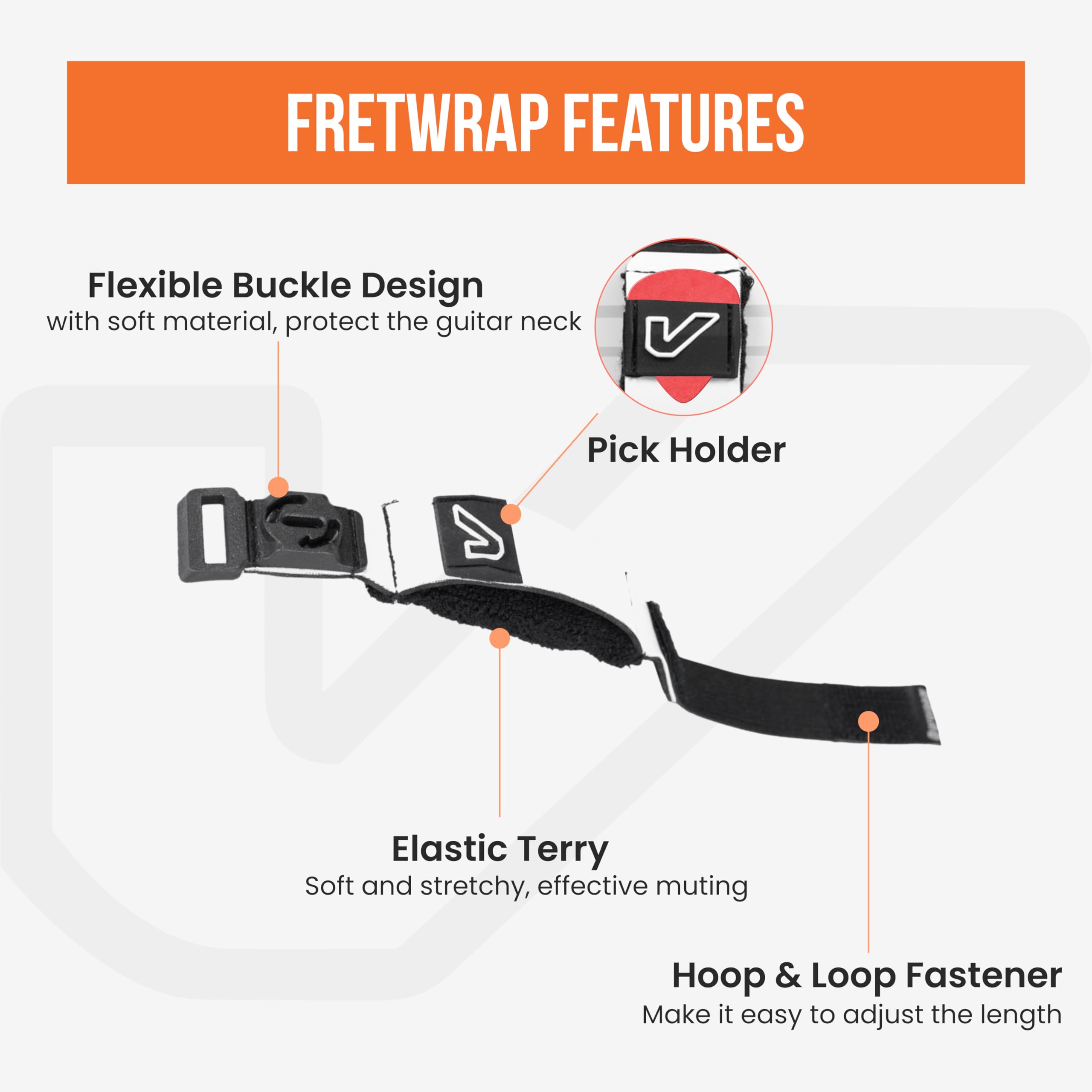 FretWraps Pro Lot de 1 (blanc, taille S)