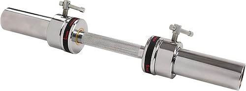 Sunny Health & Fitness OB-20 - Manillar olímpico de 20 pulgadas con collares de anillo, tamaño mediano