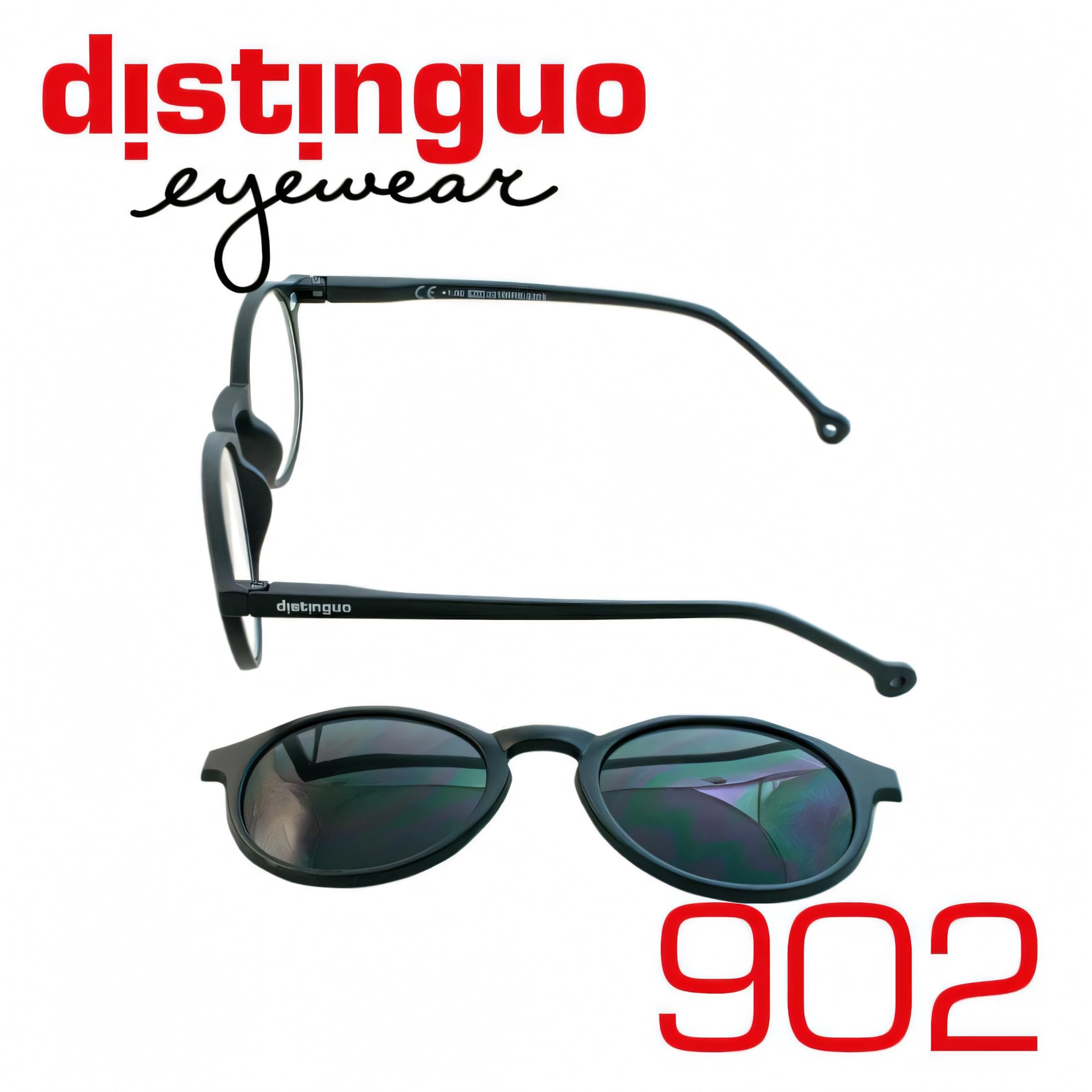 Occhiali da Lettura 900 - Unisex, Convertibili in Occhiali da Sole con Clip Magnetica, Diverse Gradazioni in Colore Nero, Completi di Accessori Occhiale