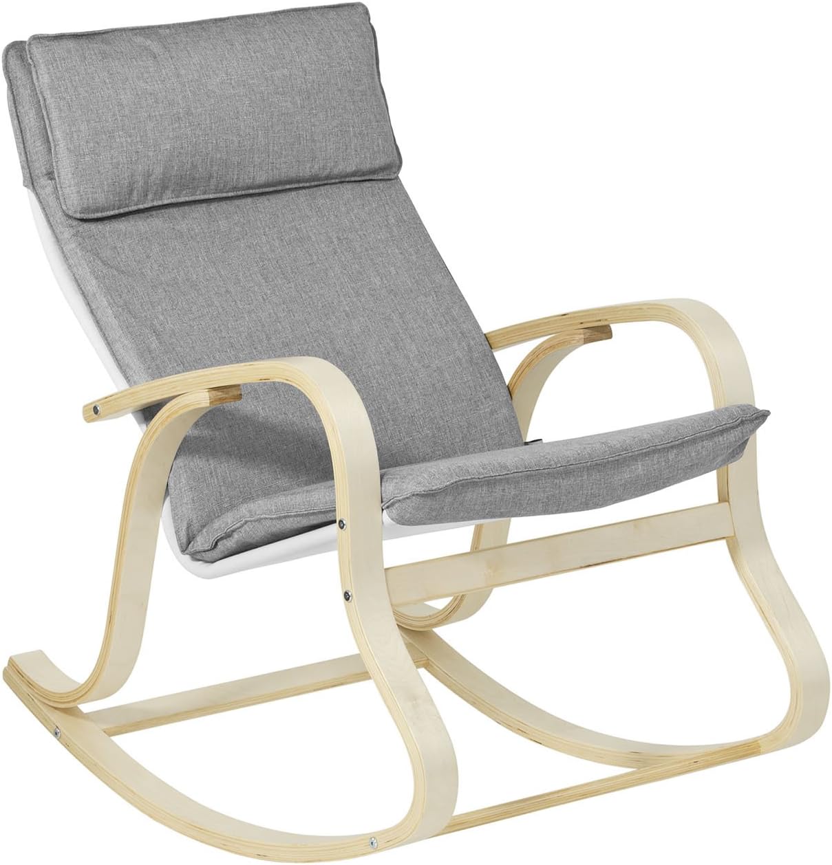 SoBuy Comfortable Relax Rocking Chair, Gliders, Lounge Chair with Cotton Fabric Cushion,FST15 (FST15-RW)