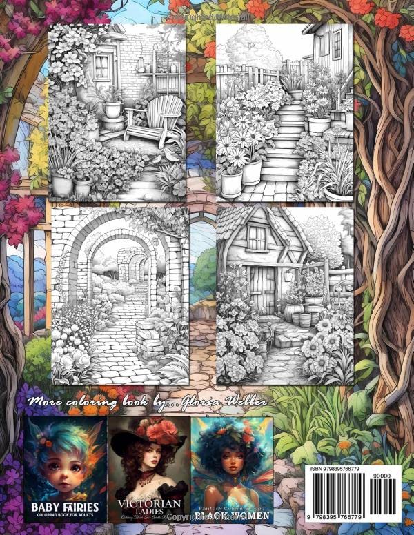 Miniatura 2 de Country Gardens Coloring Book Charming Grayscale Coloring Books Country Scenes For Adults