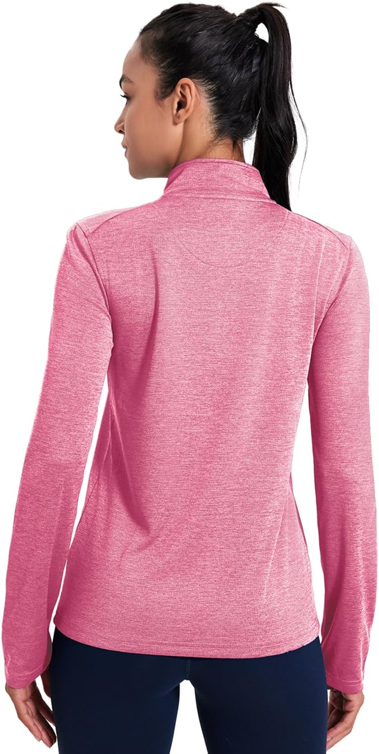 Women's Golf Shirt Long Sleeve 1/4 Zip Pullover UPF 50+ Sun Protection Shirts for Women Lightweight Athletic Pullover