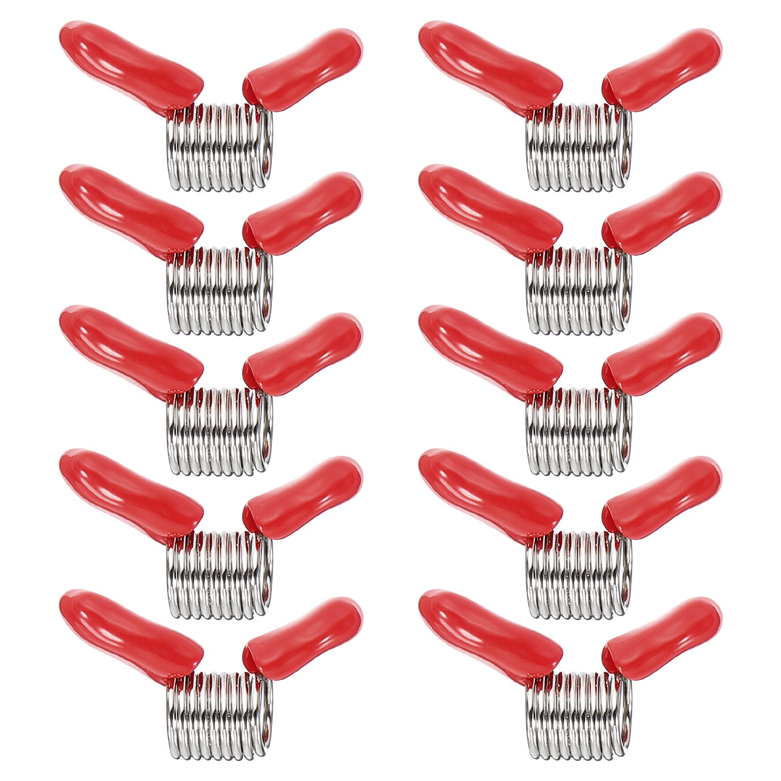 PATIKIL Bead Stopper for Jewelry Making 10 Pcs 22mm Spring Bead Clamps Plated with Handle for Jewelry Bracelet Making Red