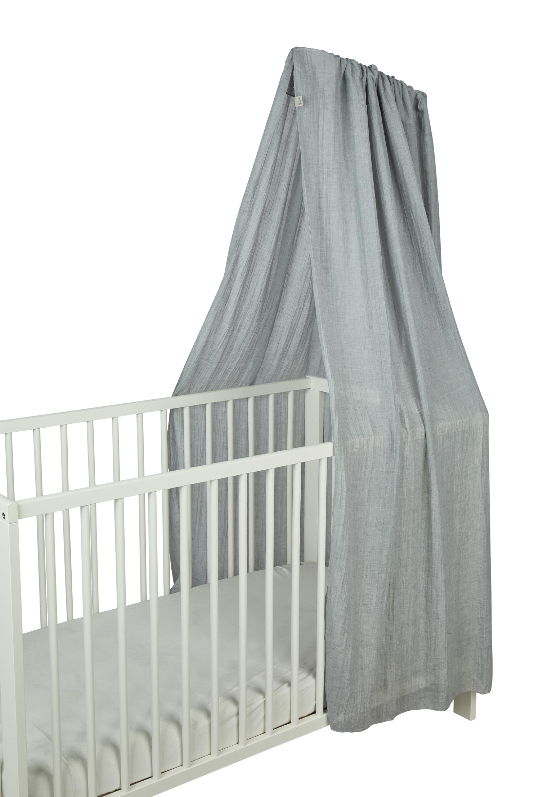 Sterntaler Betthimmel, luftiger Gaze-Stoff, leichter Baby-Betthimmel für Kinderbett, dekorativ und atmungsaktiv, 160×300×0,5 cm, hellgrau