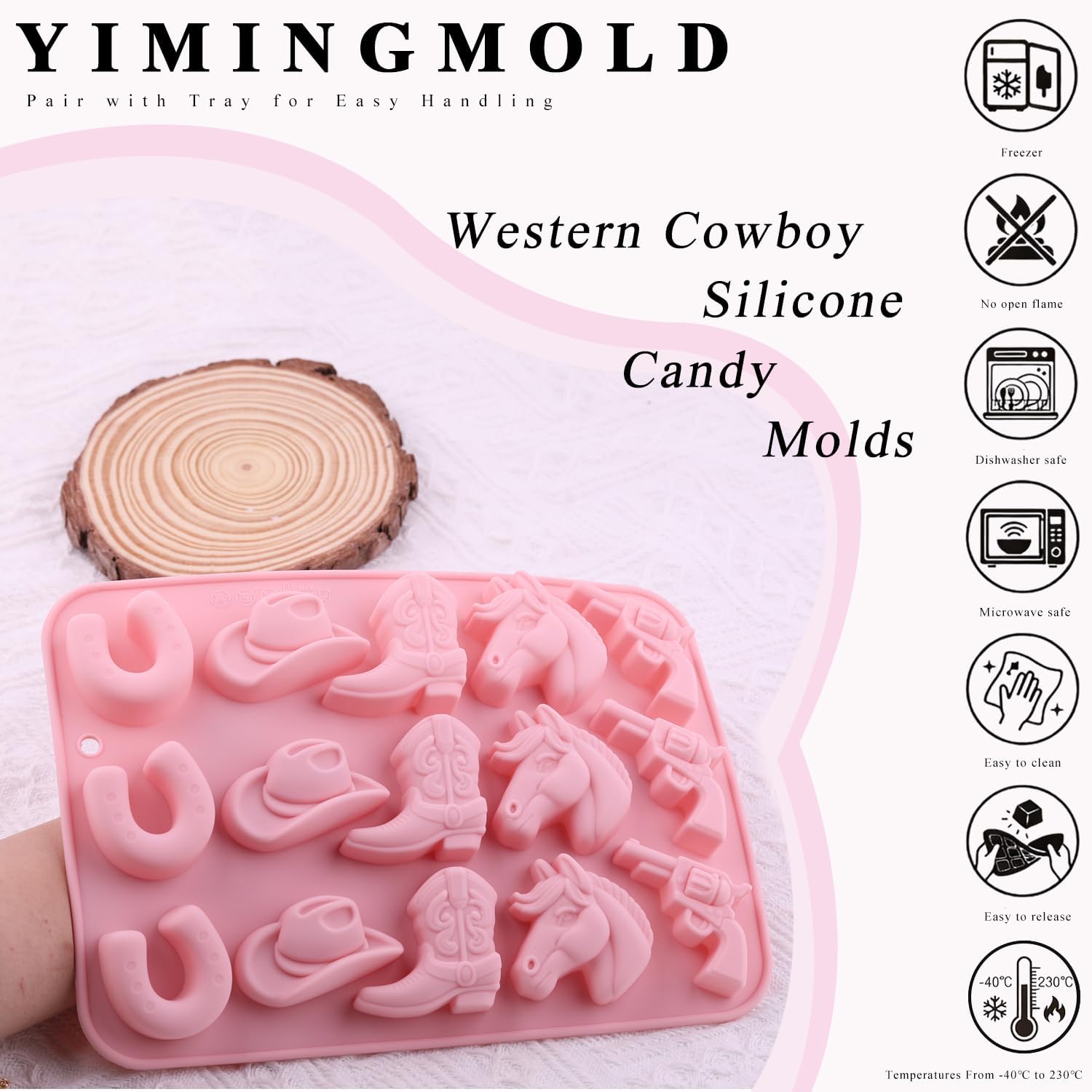 15 Cavity Western Cowboy Silicone Candy Molds