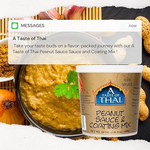 Miniatura 7 de A Taste of Thai Mezcla de salsa de maní y revestimiento  Auténtico sabor tailandés con maní tostado y especias  Mezcla lista para usar para fideos,