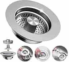 3-in-1 Abflusssieb Küchenspüle - 304 Edelstahl Pop-Up Stopfen