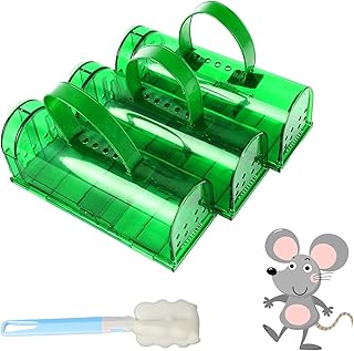 MKZ| Humane Mouse Traps for Indoors &Outdoors. 3pcs Live Catch & Release. Pets & Children Friendly. Washable, Reusable Rodent Mice Trap, Mouse Traps.