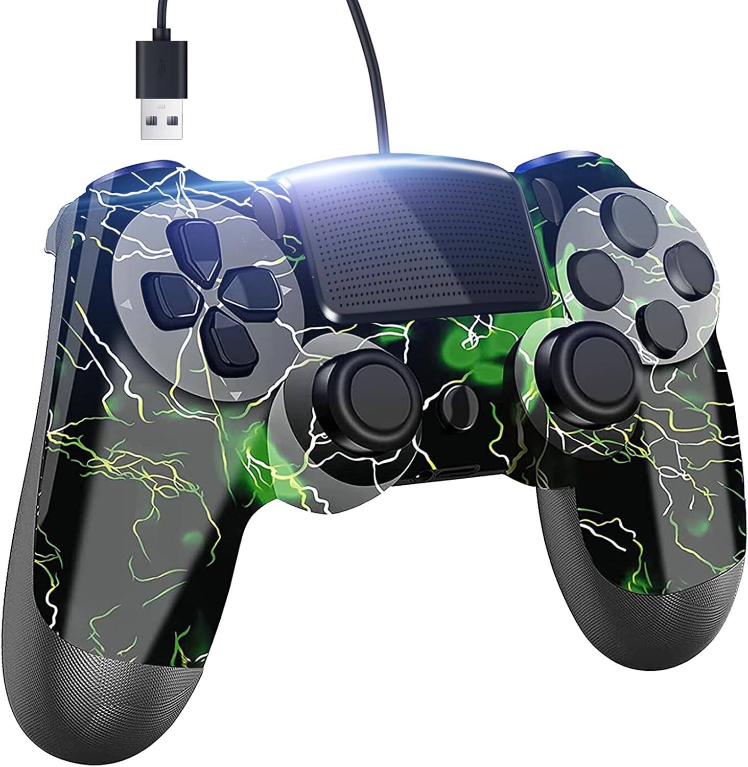 Pa4 Game Controller Compatible for Play4/Slim/Pro Console, Game Controller, Gaming Controller For Gamepad, With Double Vibration, Touch Panel and Audio Function(Green) - PlayStation 4