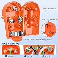 Vista 6 de Nilight Enchufe de repuesto para autocaravana de 30 amperios, macho de 125 voltios resistente con mango ETL listado NEMA TT-30P para caravana