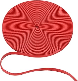 PATIKIL 5 m x 5 mm (長さ x 幅) 平たい レザー コード ストリング レザー トリミング ストリップ DIY クラフト 用 枕 ヘッドバンド キルト 財布 服 赤