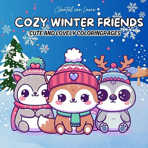 Cozy Winter Friends: A Relaxing Adult Coloring Book with Snowy Scenes and Cute Companions: Relax With The Cozy Friends!: Kawaii Coloring Pages (Cozy Coloring Book Seasonal Series)