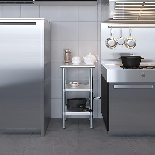 Vista 161 de Mesa de trabajo de acero inoxidable AmGood