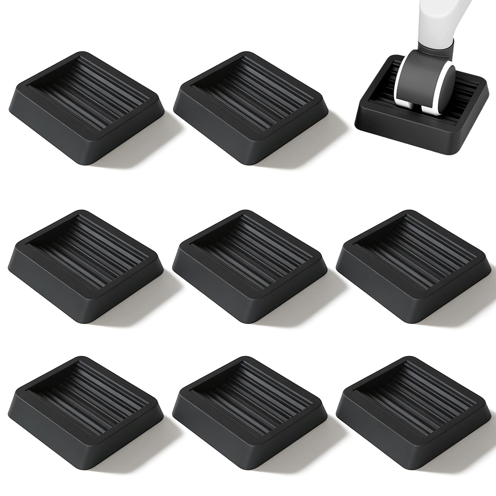 Bed Wheel Stoppers, 8PCS Anti-Sliding Furniture Castor Cups Furniture Wheel Stopper for Office Chair, Rubber Feet Protector Pads for All Wheels of Furnitures, Sofas, Beds, Chairs
