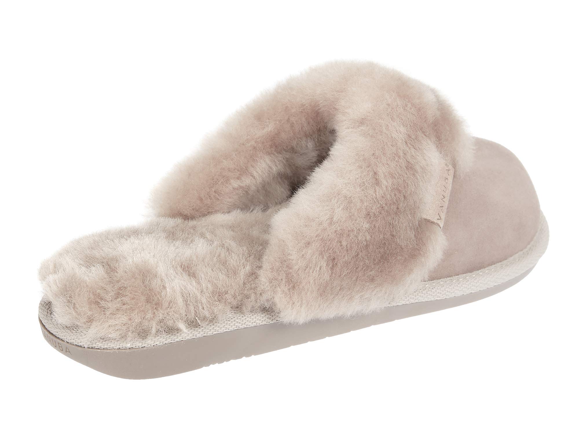 Vanuba Handgemacht Lammfell Warme Hausschuhe Damen Winter Slippers - Hauspantoffeln - Kuschel Pantoffeln Damen Plüsch - Damen Pantoletten Winter - Flache Slippers für Drinnen