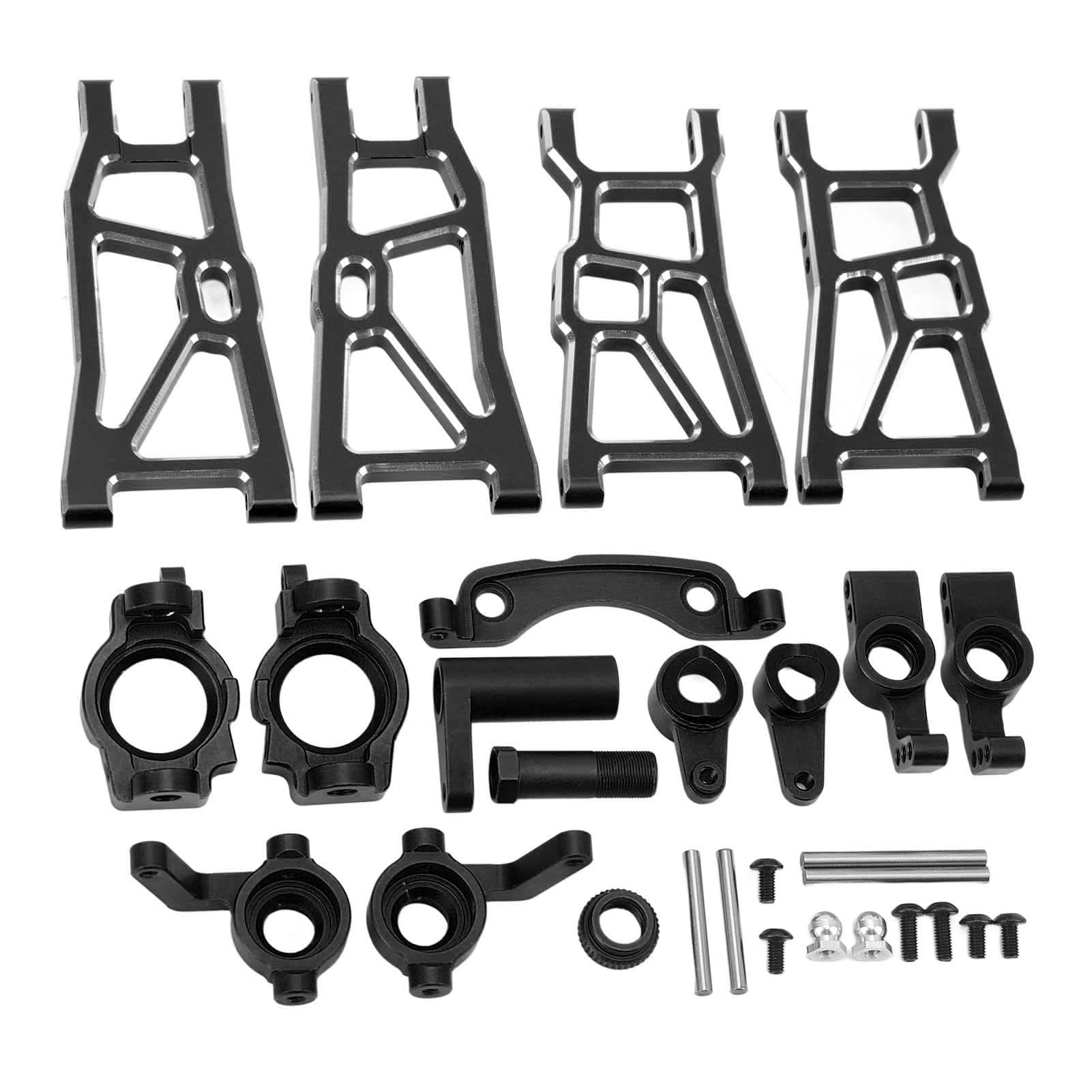 KIMISS Zestaw Układu Kierowniczego Wahacza RC do ZD Racing 10 1/10, Zestaw Modernizacyjny ze Stopu Aluminium Premium Zapewniający zwiększoną wydajność (BLACK)
