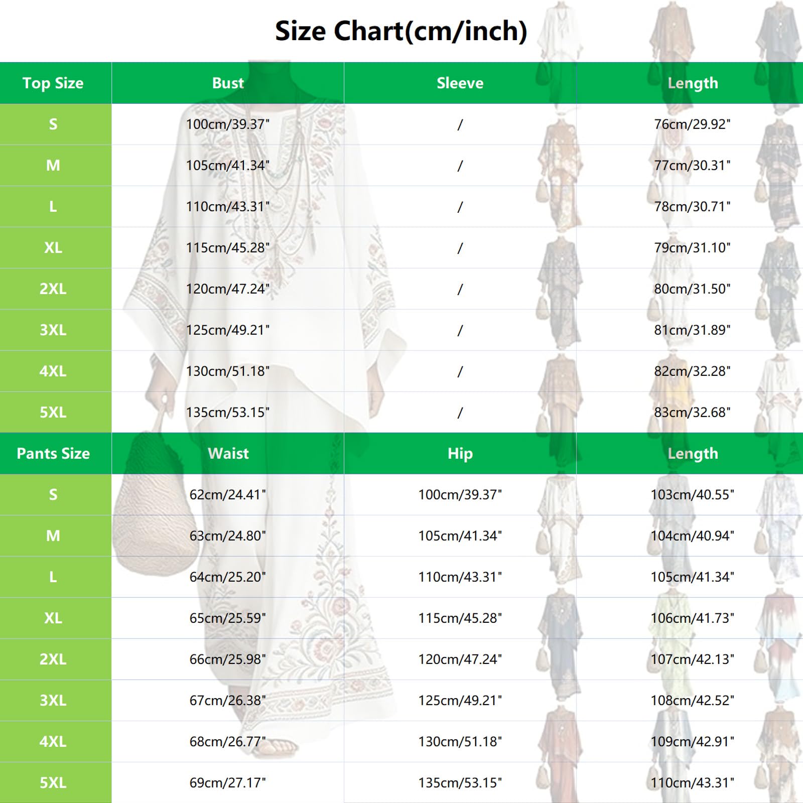 Generisch Musselin Sommer Zweiteiler Damen Leinen Set Elegant Boho Hosenanzug Weite Hose Tunika Oberteil Ethno Outfits Strandkleidung Hausanzug Oversize Freizeitanzug Ornament Urlaub Chic