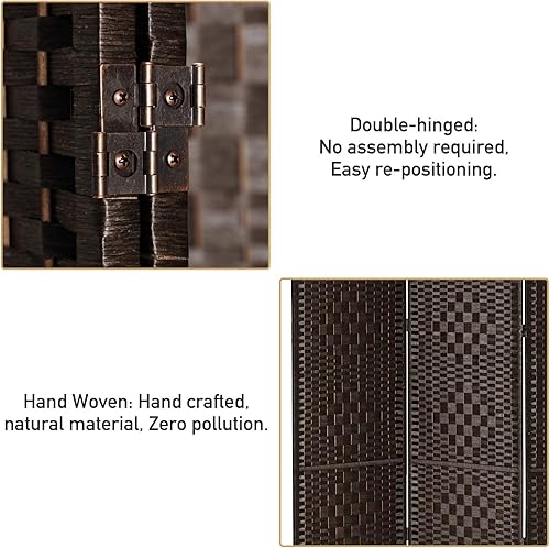 Miniatura 4 de 6 pies de alto, 16 pulgadas de ancho, divisor de habitación de fibra de tejido de diamante, divisor de habitación independiente, 4 paneles, pantalla