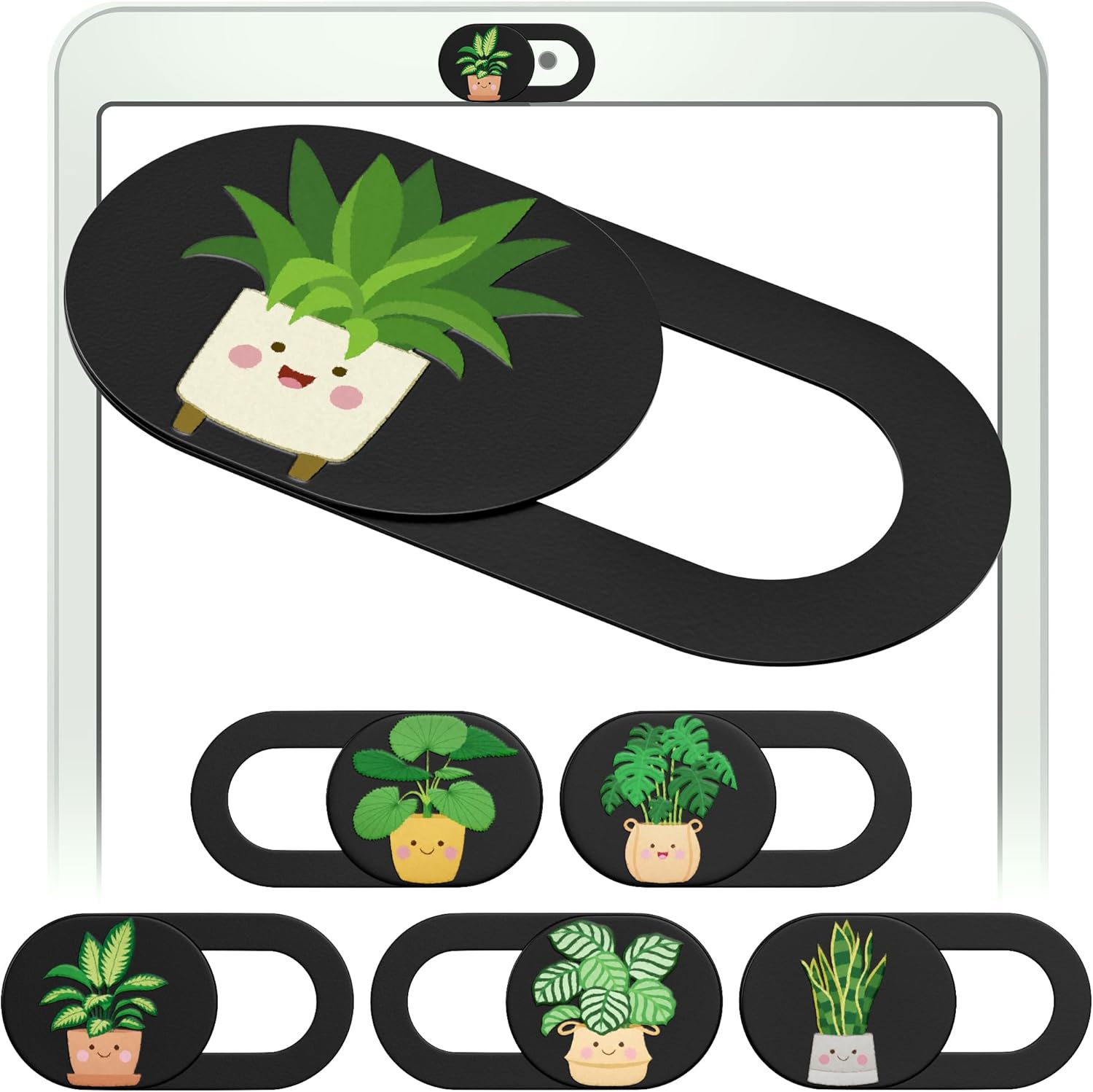 MESMOS 6pk Laptop Camera Cover Slide Cute, Laptop Accessories, Phone & Computer Camera Webcam Cover Slide, Web Cam Privacy Blocker (Small)