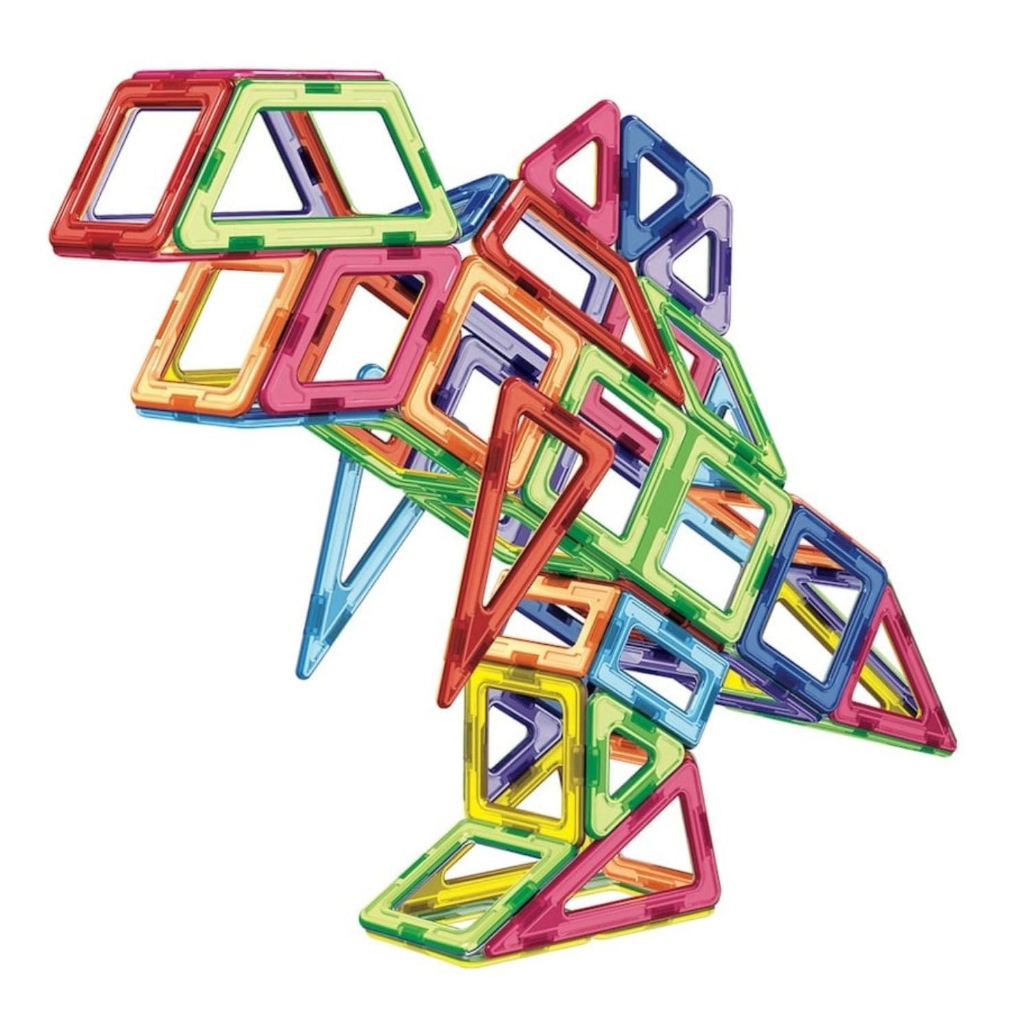 MAGNIKON Magnetische Bausteine Dinosaurier, Magnetbausteine, Bauklötze | Magnetsteine, Bausteine 65 Teile, Magnete für Kinder, Baukasten, Konstruktionsspielzeug, Magnet Spiel, Motorikspielzeug