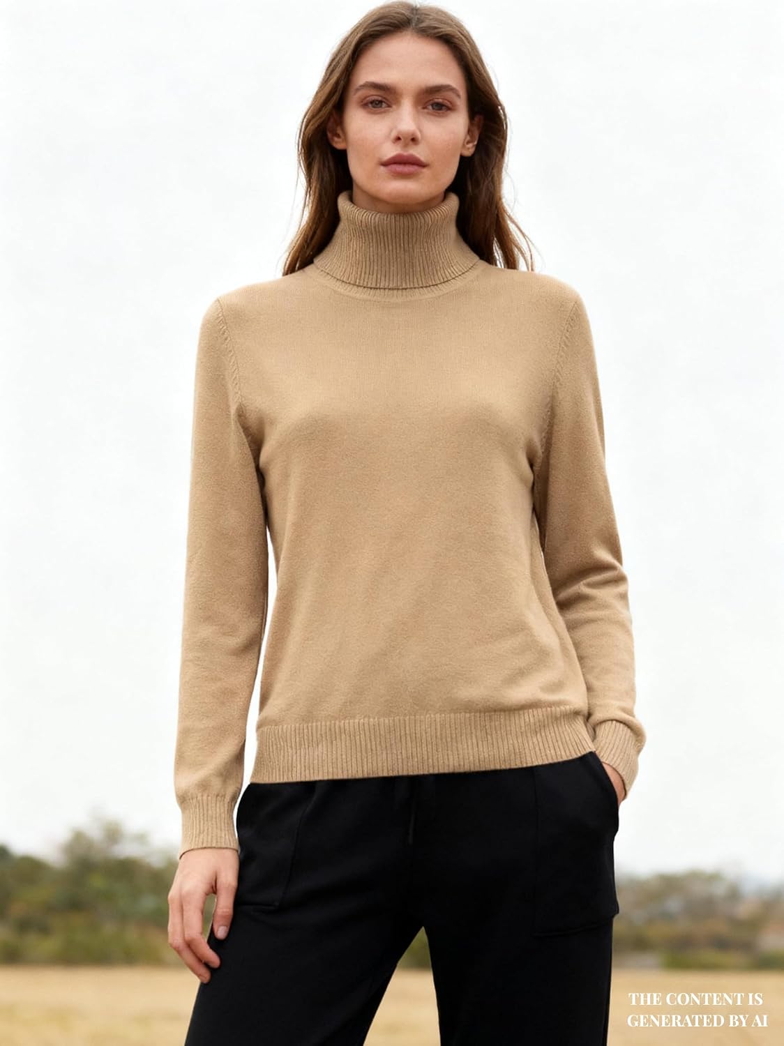 DAIMIDY Turtleneck Sweater for Women Long Sleeve Knit Tops | Soft and Breathable,Ensuring You Stay Comfortable Throughout The Day.Perfect for Party, Holiday,Work,Shopping,Daily Etc.