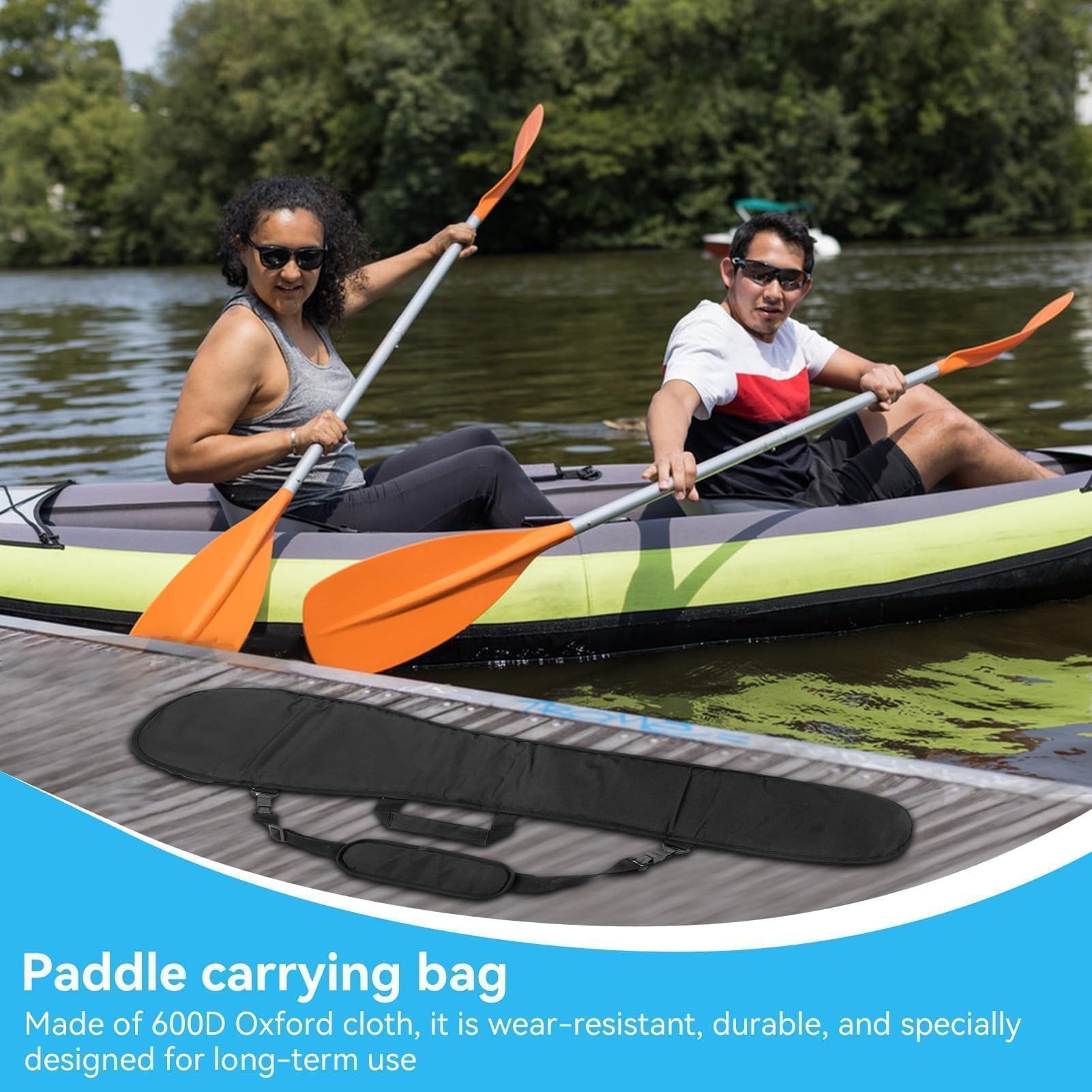 Bolsa De Transporte De Canoa Kayak, Bolsa De Almacenamiento De Remo De Barco Funda De Bolsa Para Transporte De Almacenamiento De Canotaje De Remos (Black)