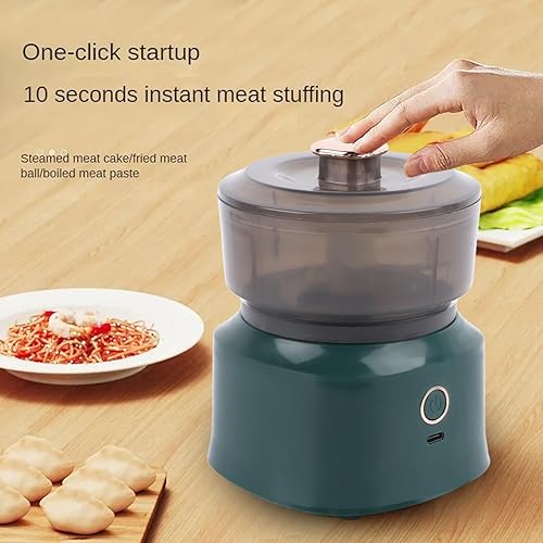 Miniatura 5 de Picadora eléctrica de alimentos con cuchillas de acero inoxidable de 5 tazas, trituración rápida, fácil de cocinar, molinillo de carne duradero y