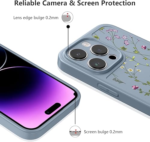 Miniatura 3 de RALEAVO Funda floral para iPhone 13, diseño de ramas de flores, bonita funda para niñas y mujeres, delgada, de silicona suave, a prueba de golpes,