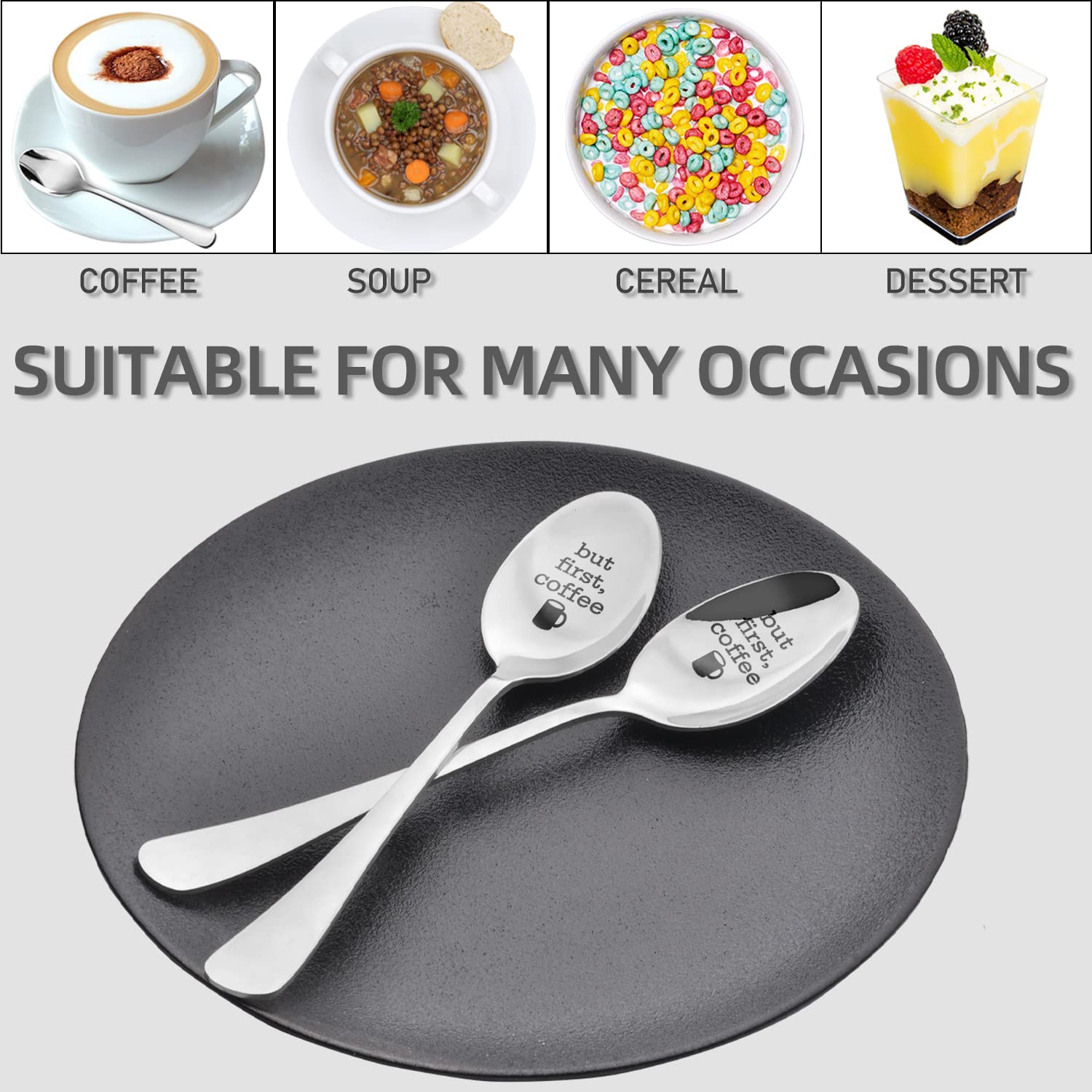 ‘But First Coffee’ Stainless Steel Espresso Spoon – Engraved Novelty Spoon With Gift Box, Dishwasher Safe - View #10