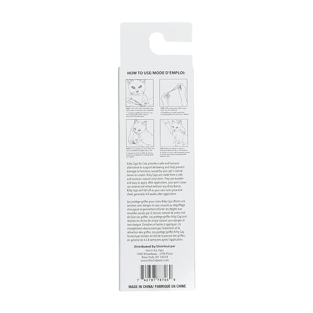 Foto 5 de 5 de Kitty Caps Tapones para uñas: Blanco/Naranja y Transparente/Azul Brillante, 40 Unidades, Grande