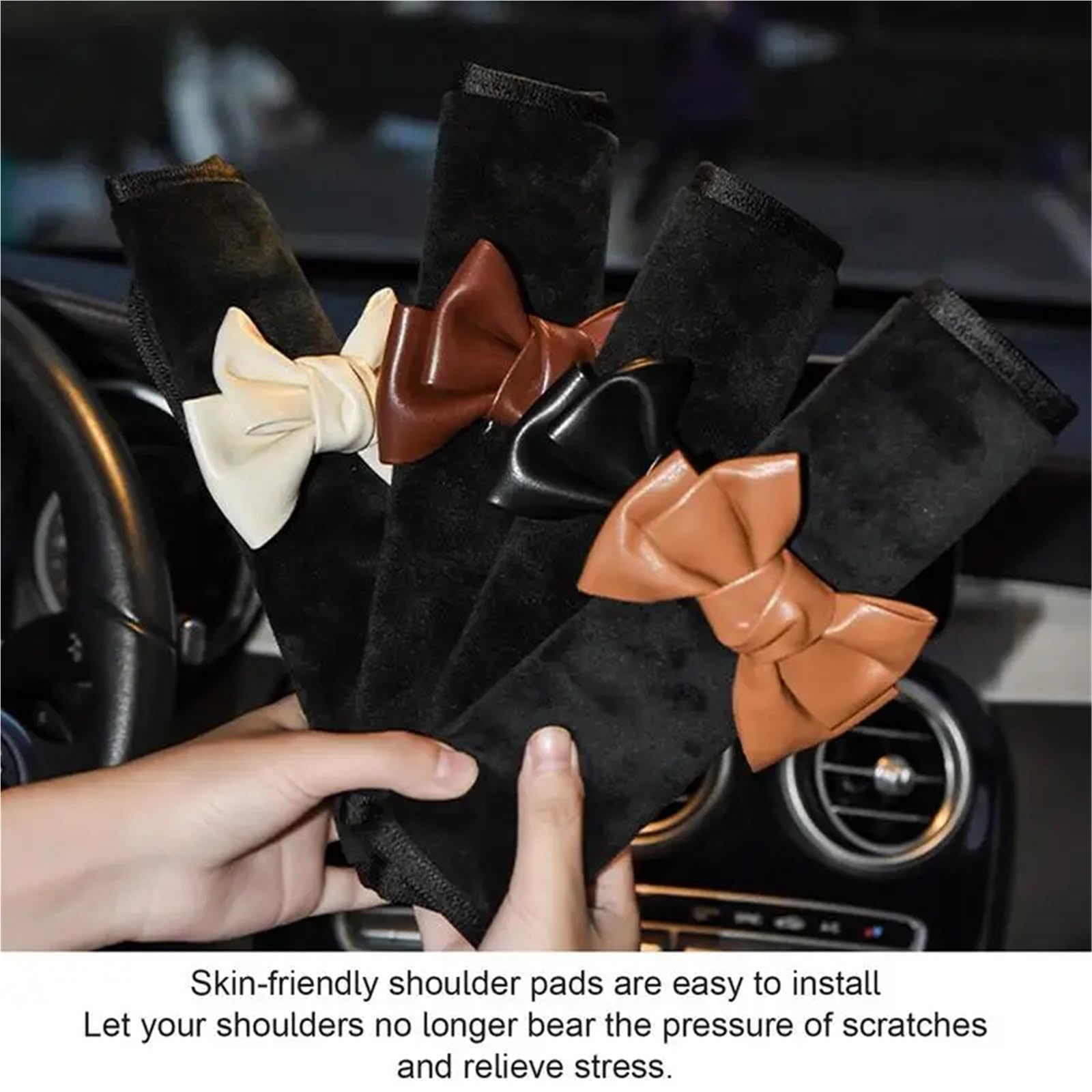 Protector Cinturon Coche Almohadillas for cinturón de seguridad de coche, pajarita de dibujos animados, cinturón de seguridad, fundas for correa de hombro, cojín transpirable for cinturón de seguridad
