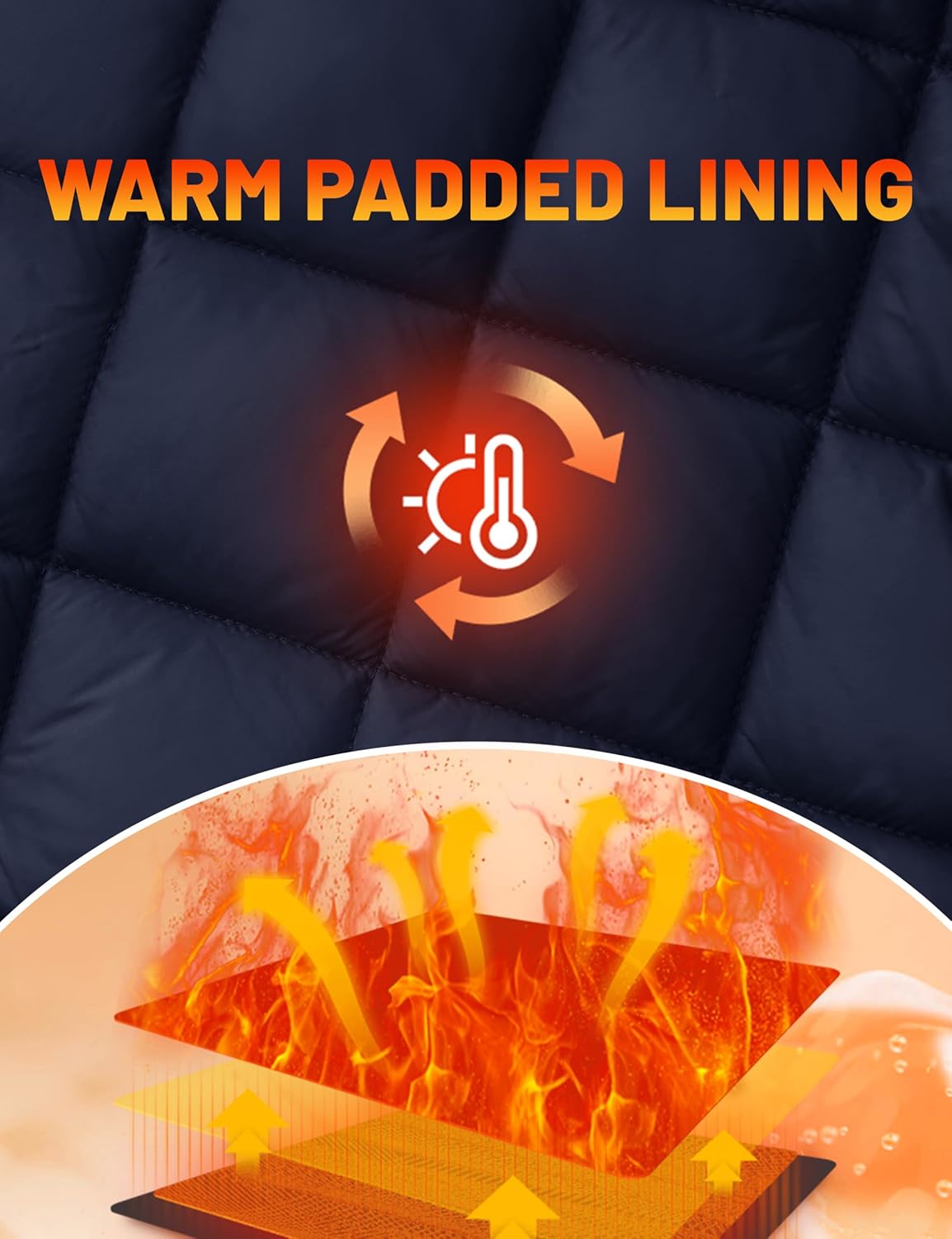 TACVASEN Men's Bomber Jacket Thick Quilted Jackets Zip Up Water Repellent Windproof Winter Warm Coat with 6 Pockets - Image 5